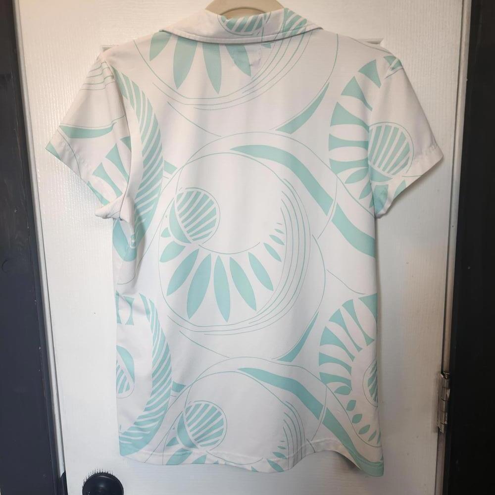 IZOD Ladies Cool FXG Short Sleeve Polo- Mint Green Pattern- Size Medium - Picture 4 of 6